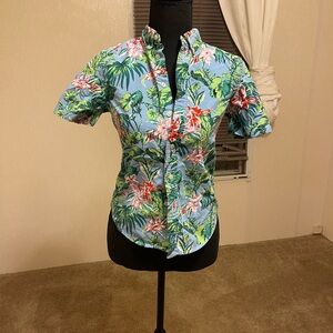 Ralph Lauren Blue Floral Button-Down Shirt